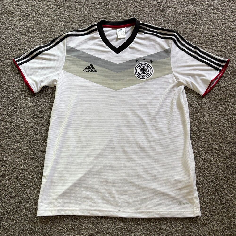 Adidas 2014 Germany National Team Training Jersey Soccer White Mens Size Medium